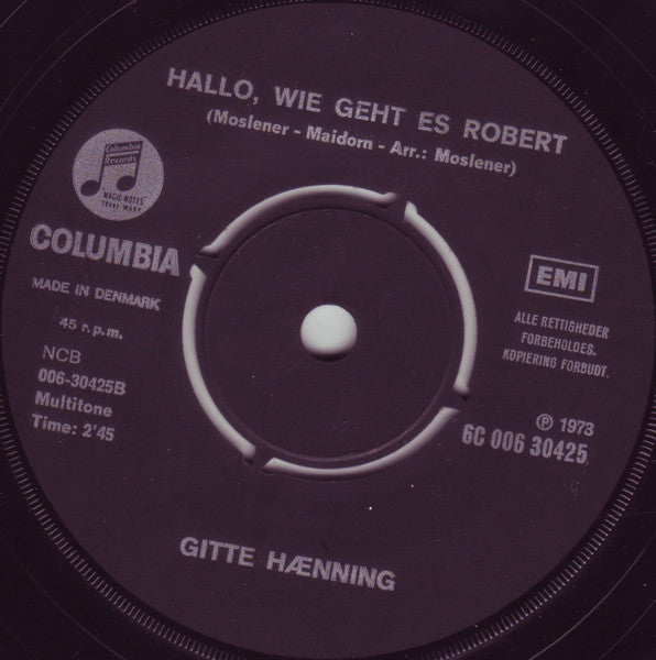 Gitte Hænning : Junger Tag (7", Single)
