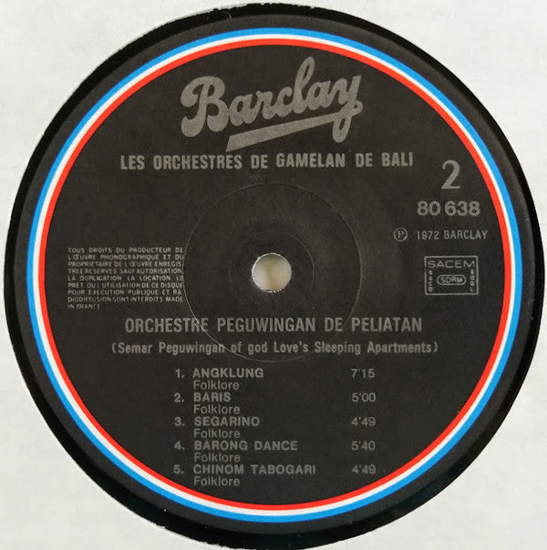 Orchestre Peguwingan De Peliatan Et Orchestre Ekasama Budaya De Besalih : Découvrez Bali (LP, Album)