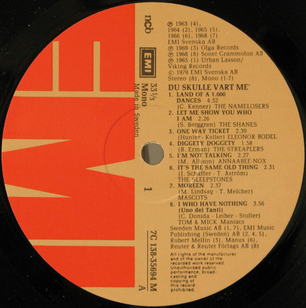 Various : Du Skulle Vart Me': - En Tillbakablick På De Svenska Pop-Åren 1963-69 (2xLP, Comp, Mono)