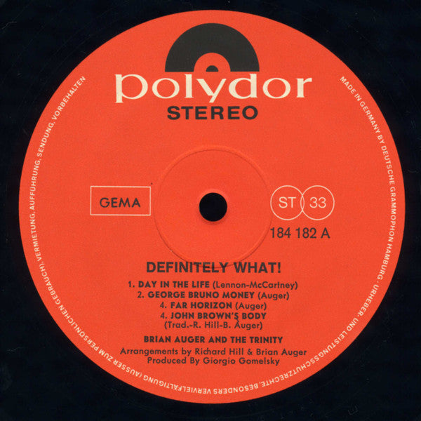 Brian Auger & The Trinity : Definitely What!.. (LP, Album)