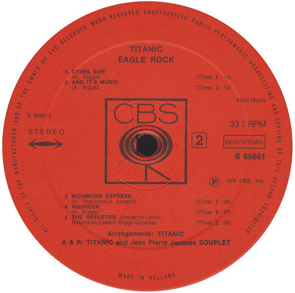 Titanic (3) : Eagle Rock (LP, Album, Gat)