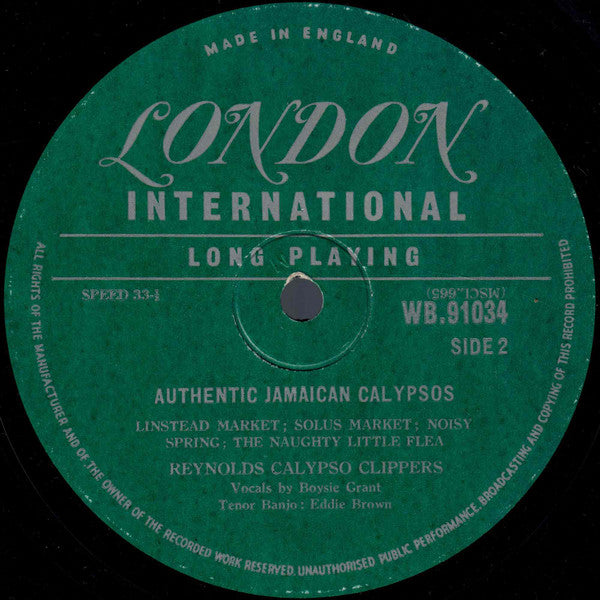 Various : Authentic Jamaican Calypsos (10", Comp, Mono)