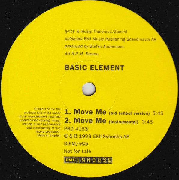 Basic Element : Move Me (12", Promo)