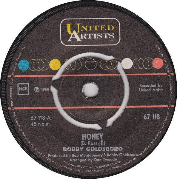 Bobby Goldsboro : Honey (7", Single, M/Print)