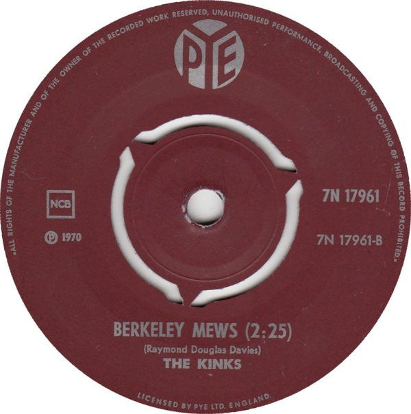 The Kinks : Lola / Berkeley Mews (7", Single)