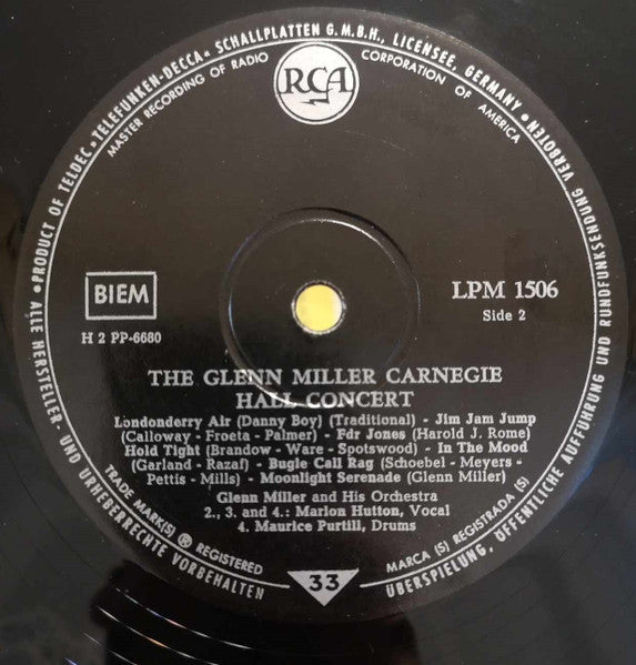 Glenn Miller And His Orchestra : The Glenn Miller Carnegie Hall Concert (LP, Album, Mono)