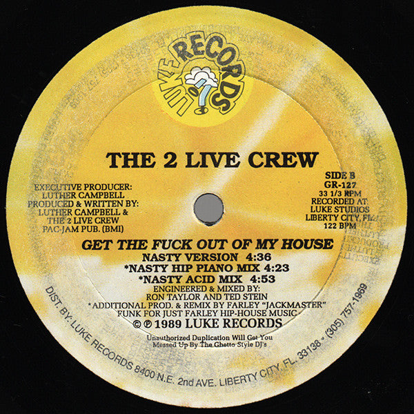 The 2 Live Crew : Me So Horny (12", RE)