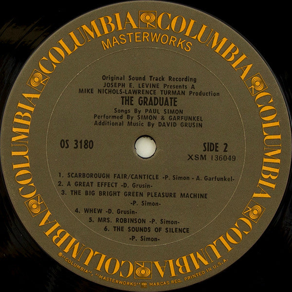 Simon & Garfunkel Additional Music By Dave Grusin : The Graduate (Original Sound Track Recording) (LP, Album, RP)