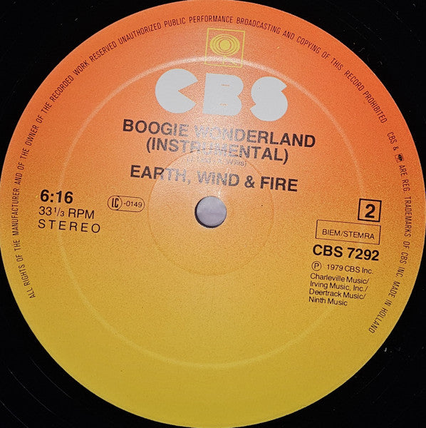 Earth, Wind & Fire : Boogie Wonderland (12", Maxi)