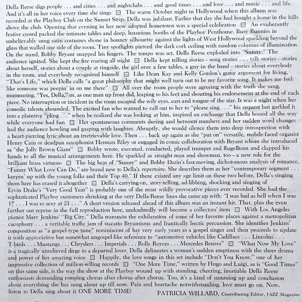 Della Reese : One More Time! Recorded Live At The Playboy Club (LP, Album)