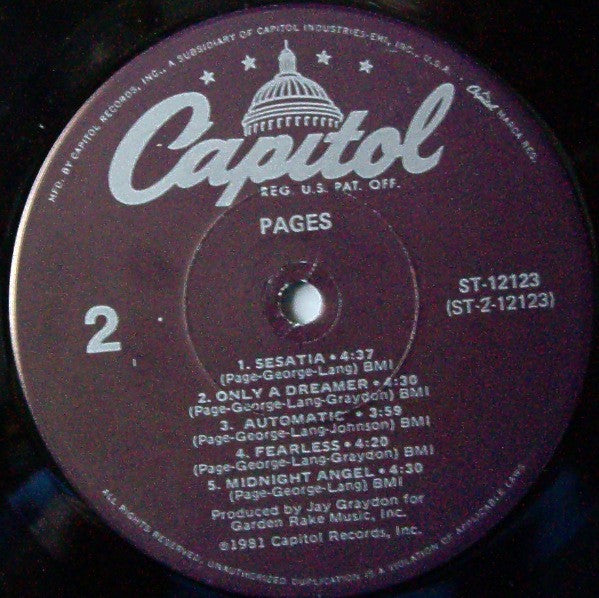 Pages (2) : Pages (LP, Album, Win)
