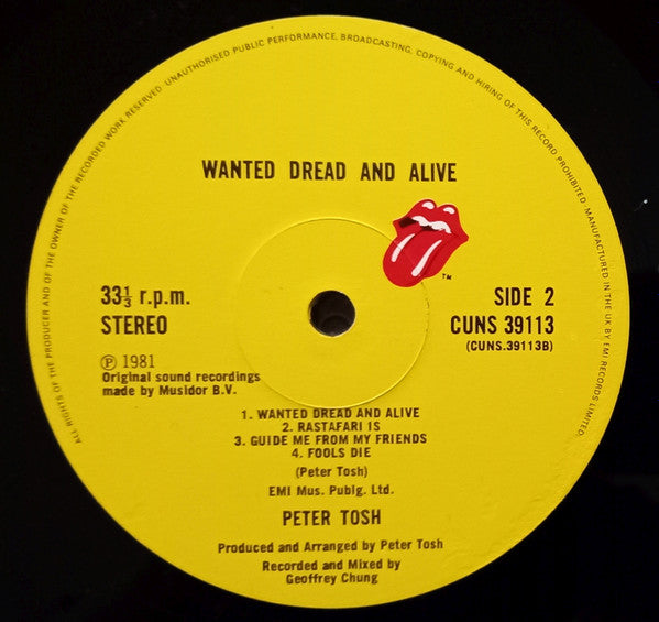 Peter Tosh : Wanted Dread & Alive (LP, Album)