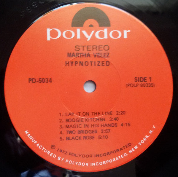 Martha Velez : Hypnotized (LP, Album, Scr)