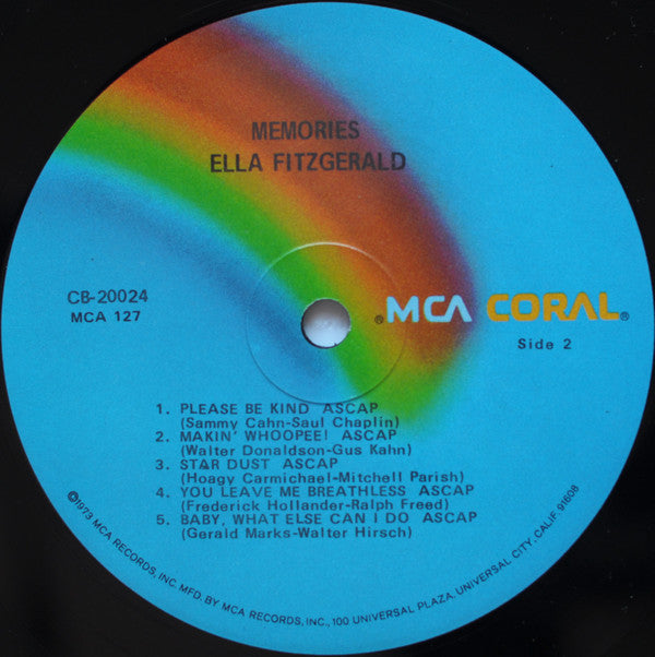 Ella Fitzgerald : Memories (LP, Comp, Glo)