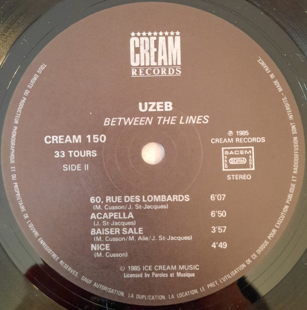 UZEB : Between The Lines (LP, Album)