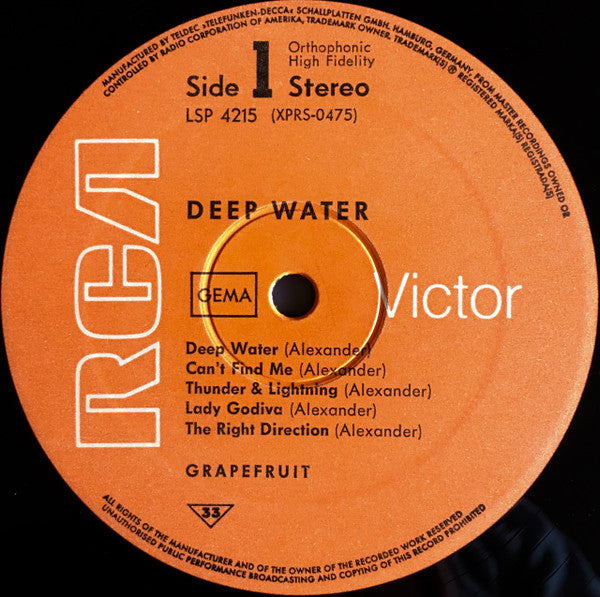 Grapefruit : Deep Water (LP, Album, Gat)