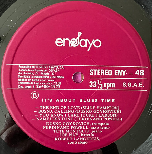 Dusko Goykovich, Ferdinand Povel, Tete Montoliu, Joe Nay, Rob Langereis : It's About Blues Time (LP, Album)