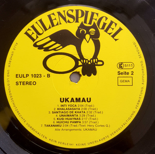 Ukamau : Folklore De Bolivia (LP)