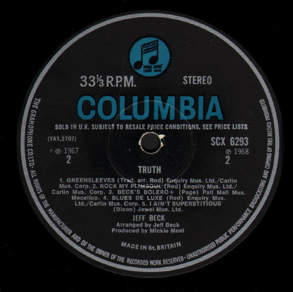 Jeff Beck : Truth (LP, Album)