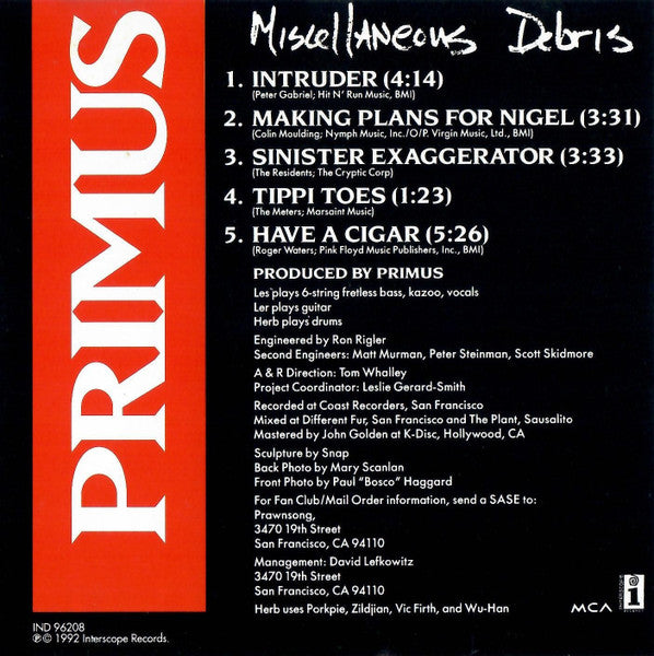 Primus : Miscellaneous Debris (CD, EP, RE)