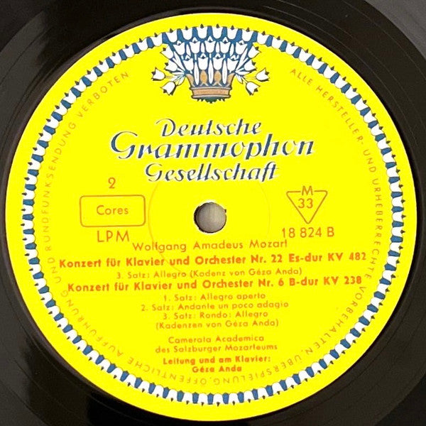 Wolfgang Amadeus Mozart, Géza Anda : Konzerte Für Klavier Und Orchester Nr. 22 Und Nr. 6 (LP, Album, Mono)