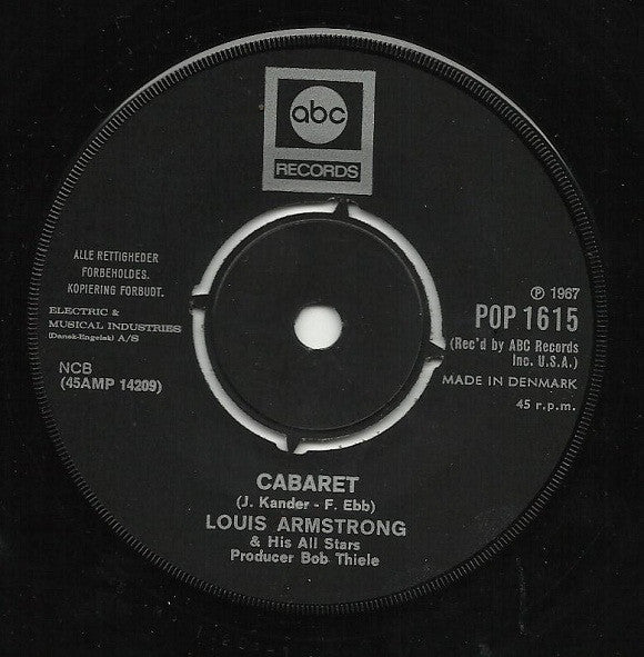 Louis Armstrong : What A Wonderful World / Cabaret (7", Single)
