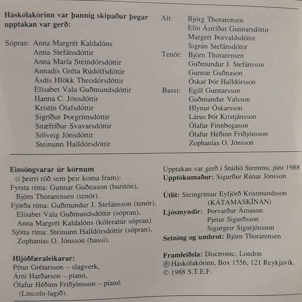 Háskólakórinn : Disney Rímur (2xCD, Album)