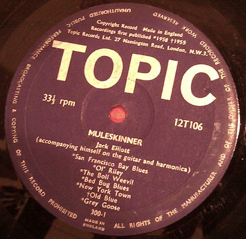 Ramblin' Jack Elliott : Muleskinner (LP, Album, RE)