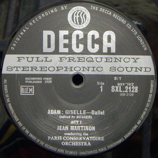 Adolphe C. Adam – Jean Martinon, Orchestre De La Société Des Concerts Du Conservatoire : Giselle (LP, RE, RM)