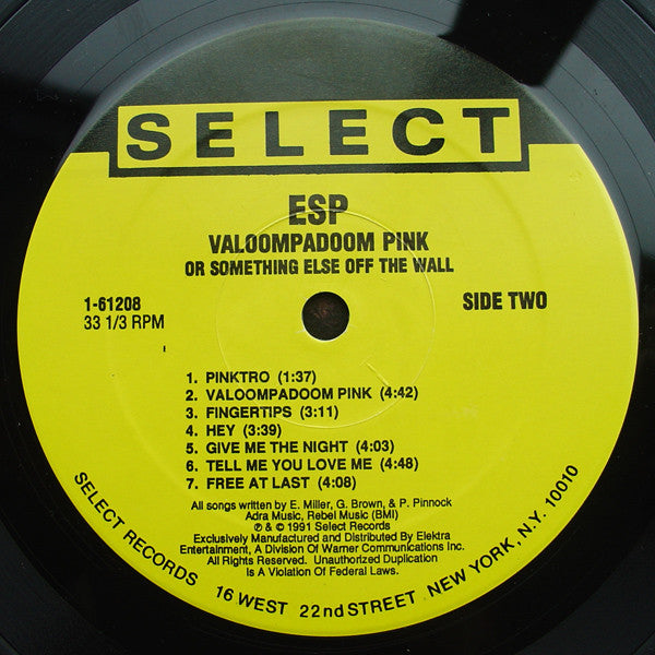E.S.P. (3) : Valoompadoom Pink! Or Something Else Off The Wall (LP, Album)