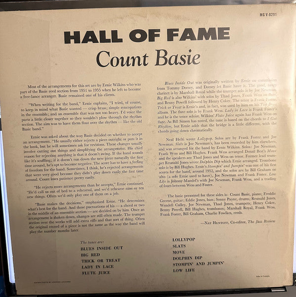 Count Basie : Hall Of Fame (LP)