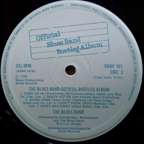 The Blues Band : The Blues Band Official Bootleg Album (LP, Album, Num)