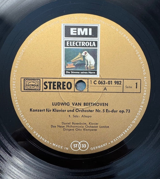 Ludwig van Beethoven - Daniel Barenboim / Otto Klemperer, New Philharmonia Orchestra : 5. Klavierkonzert (LP)