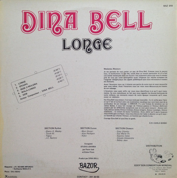 Dina Bell : Longe (LP)