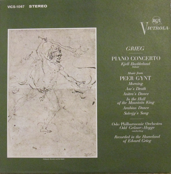 Edvard Grieg — Kjell Bækkelund - Oslo Filharmoniske Orkester, Odd Grüner-Hegge : Piano Concerto / Music From Peer Gynt (LP)