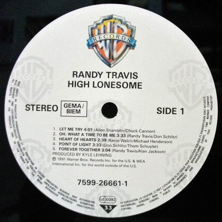 Randy Travis : High Lonesome (LP)