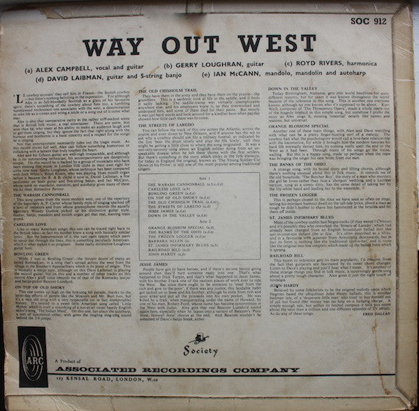 Alex Campbell (2) : Way Out West (LP, Album)