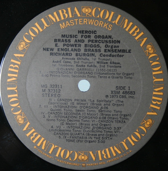 E. Power Biggs, New England Brass Ensemble, Richard Burgin : Heroic Music For Organ, Brass & Percussion (2xLP, Comp, Gat)
