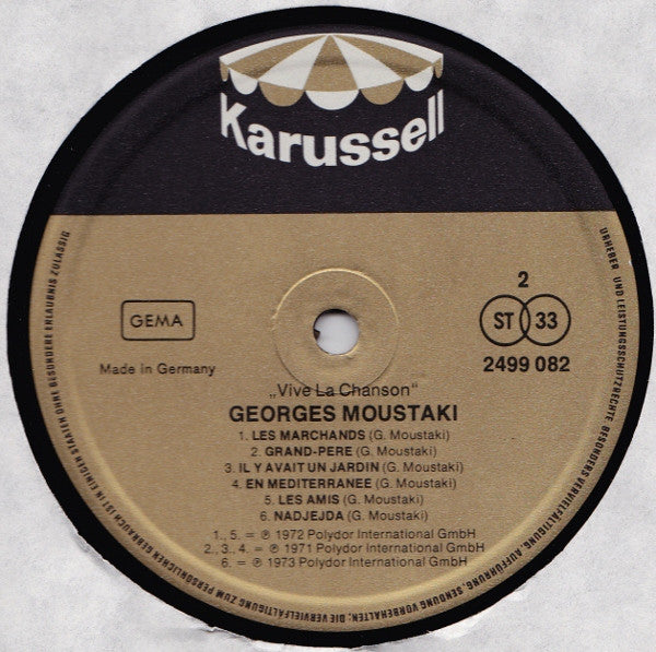 Georges Moustaki : Vive La Chanson (LP, Comp)