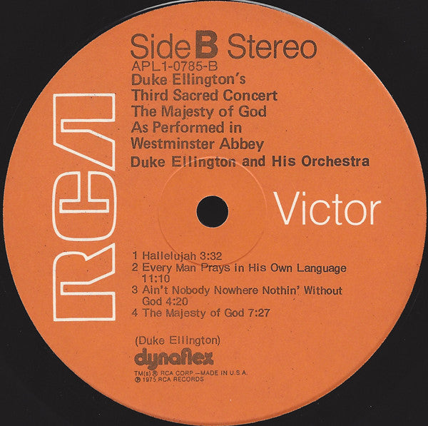 Duke Ellington And His Orchestra : Duke Ellington's Third Sacred Concert, The Majesty Of God, As Performed In Westminster Abbey (LP)