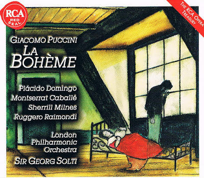 Giacomo Puccini, Montserrat Caballé, Placido Domingo, Sherrill Milnes, Judith Blegen, Vicente Sardinero, Ruggero Raimondi, London Philharmonic Orchestra, John Alldis Choir, Georg Solti : La Bohème (2xCD, Album, RE, RM + Box)