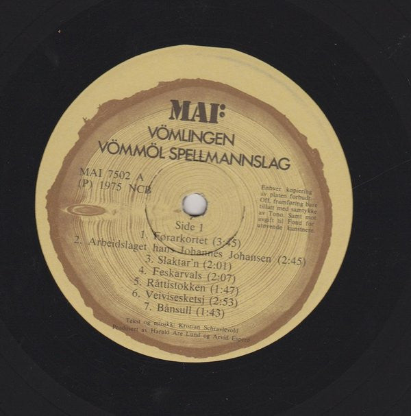 Vömmöl Spellmannslag : Vömlingen (LP, Album)