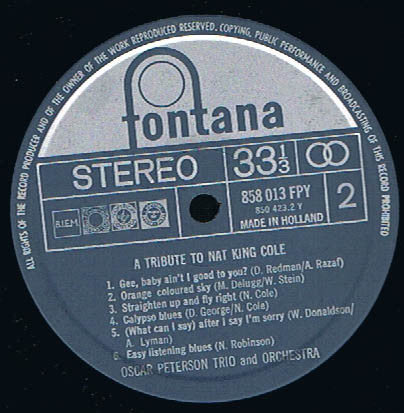The Oscar Peterson Trio And Oscar Peterson and His Orchestra : A Tribute To Nat King Cole (LP, RE)
