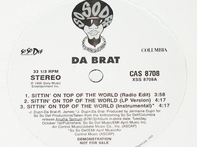 Da Brat : Sittin' On Top Of The World (12", Promo)