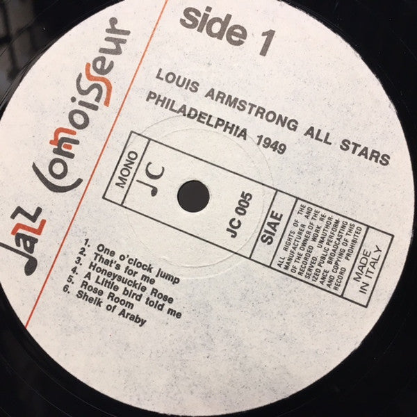 Louis Armstrong And His All-Stars : Philadelphia August 7 & 9 1949 (LP, Mono, Unofficial)