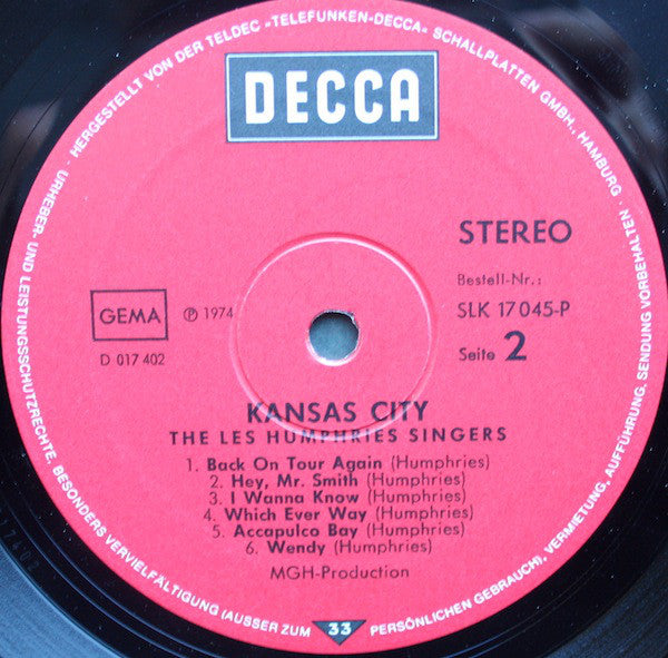 Les Humphries Singers : Kansas City (LP, Album)