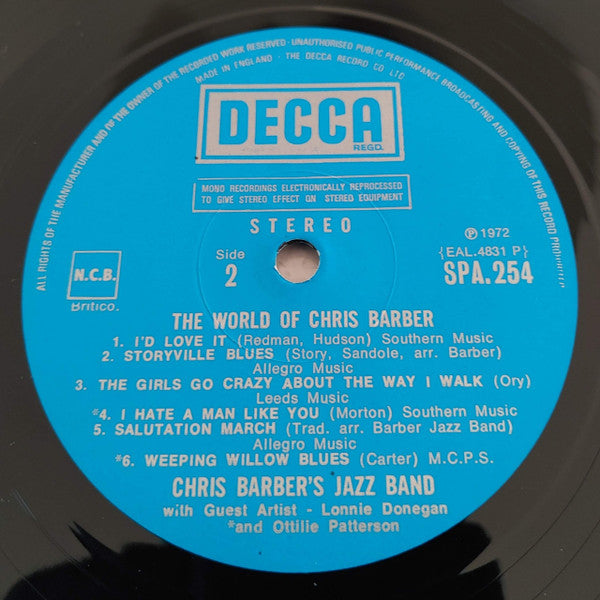 Chris Barber's Jazz Band with Lonnie Donegan & Ottilie Patterson : The World Of Chris Barber (LP, Album, Comp)