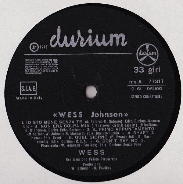 Wess Johnson : Wess Johnson (LP, Album)