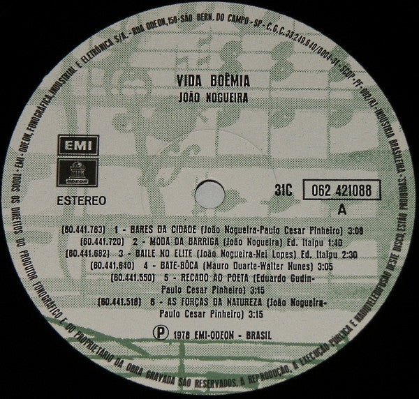 João Nogueira : Vida Boêmia (LP, Album)