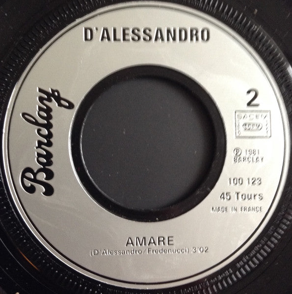 Marco D'Alessandro : Ora Che Sei Una Donna (7", Single)